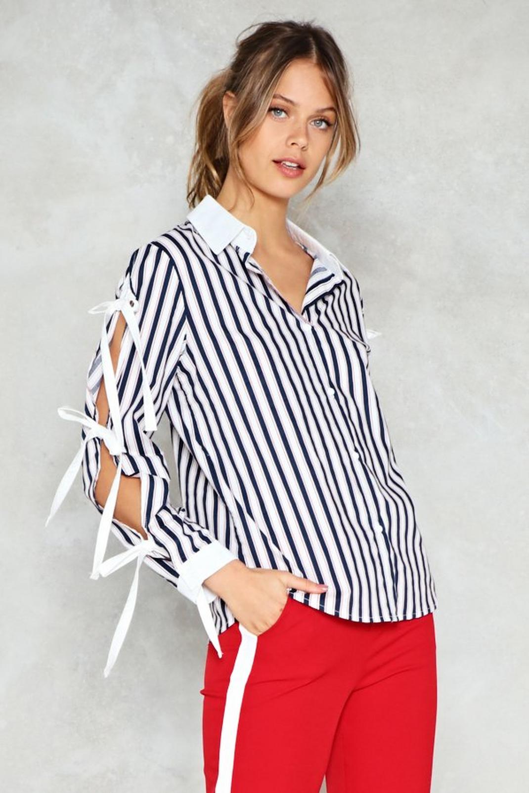 Stripe On Time Tie Shirt image number 1