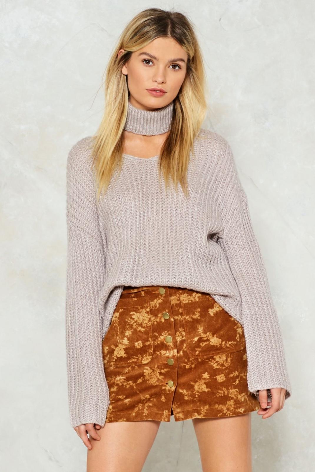 In the Thick of Knit Choker Sweater image number 1