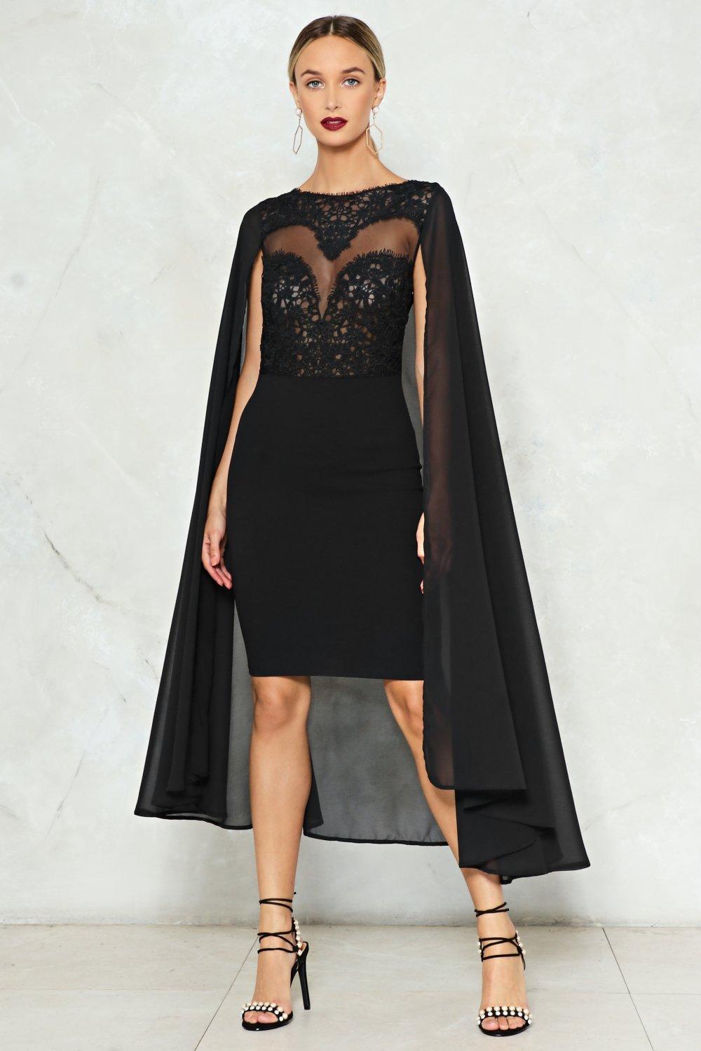 glitter cape dress