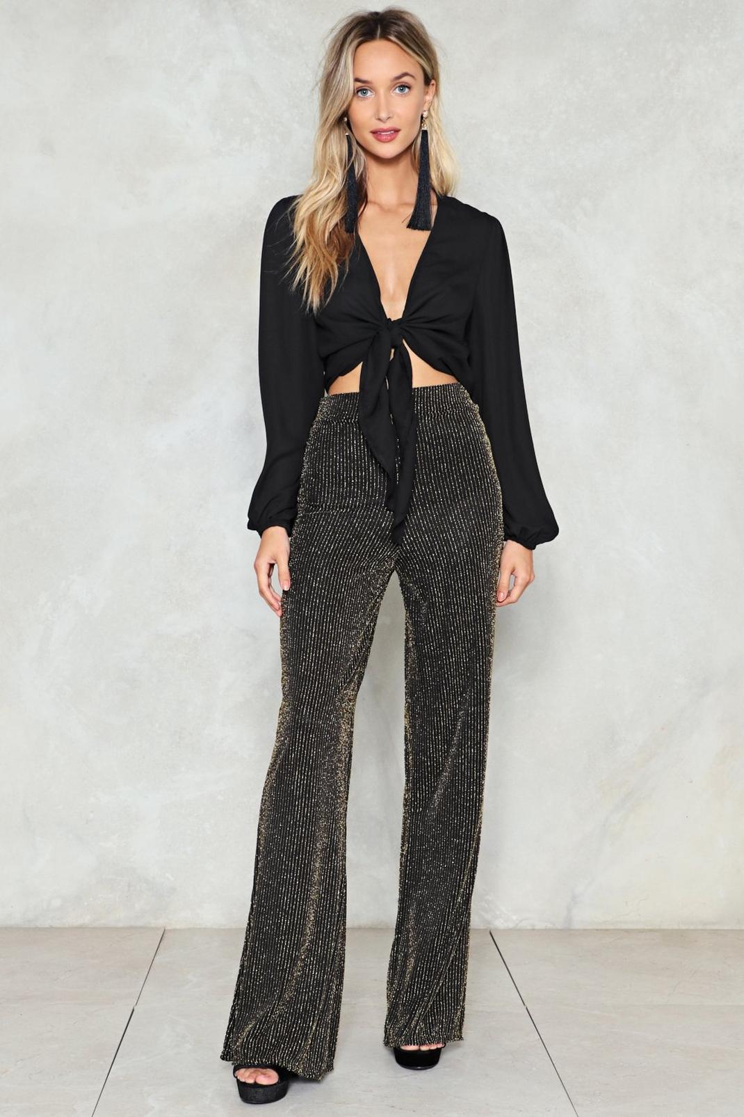 Stripe in Front of You Glitter Pants | Nasty Gal