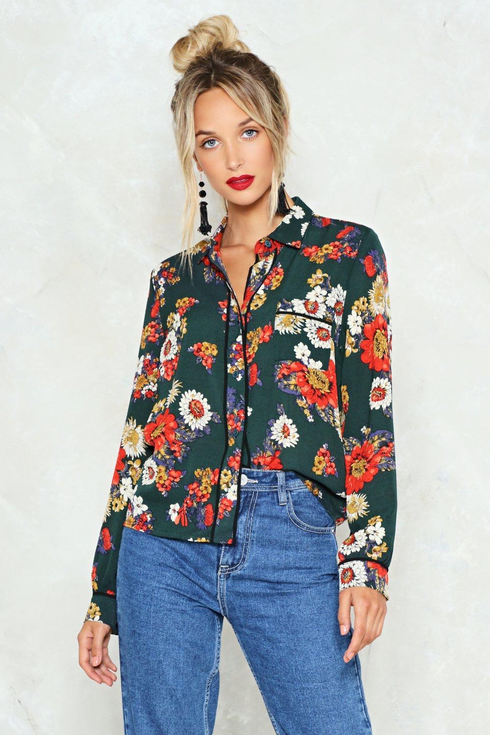 floral shirt with jeans