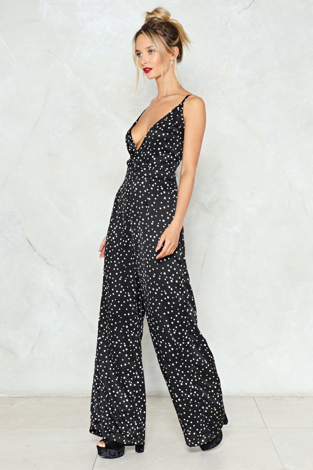 Star sales print jumpsuit