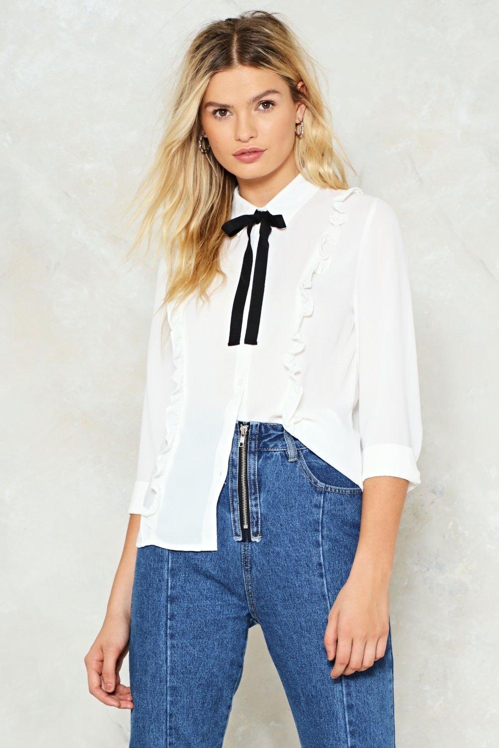 front ruffle shirt