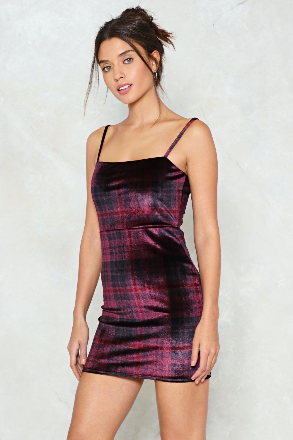 Plaid velvet dress hotsell