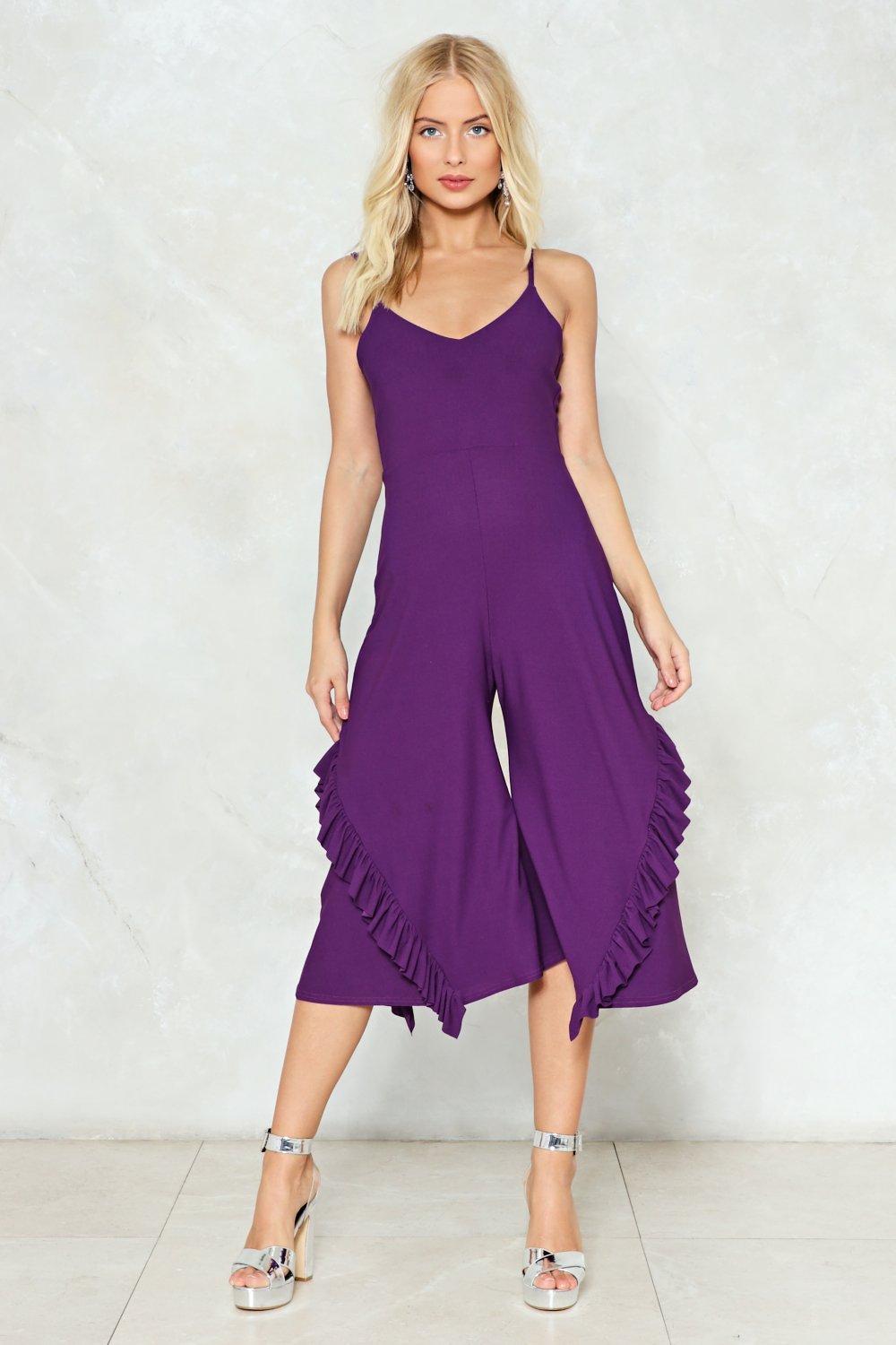 purple culotte jumpsuit