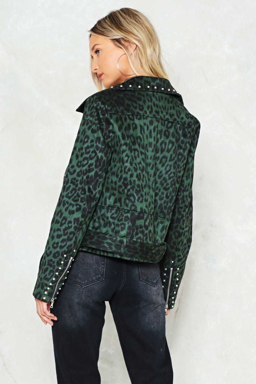 Leopard hotsell moto jacket