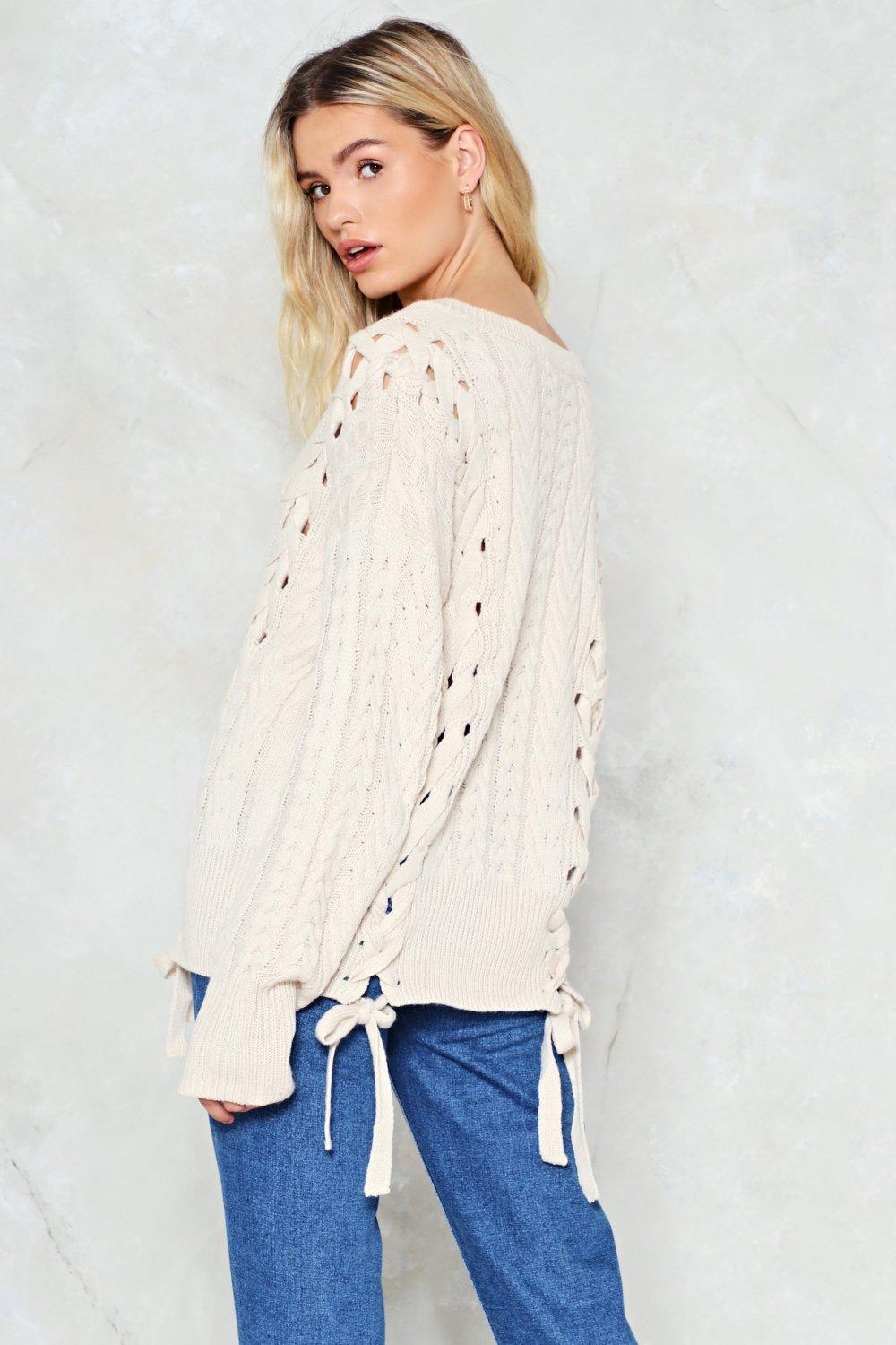 Free people lace up hotsell sleeve sweater