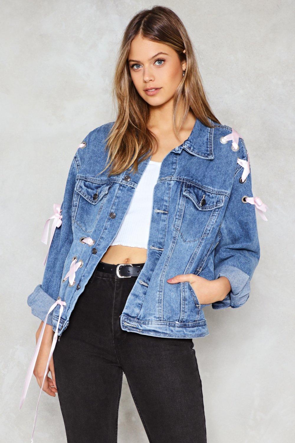 jean jacket with lace