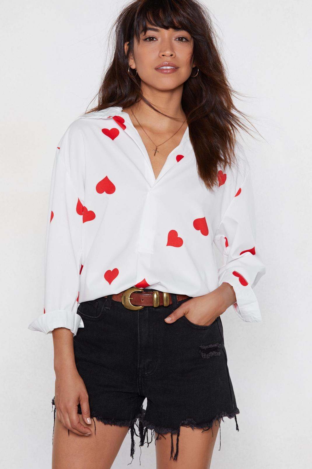 Love Will Tear Us Apart Heart Shirt, White image number 1