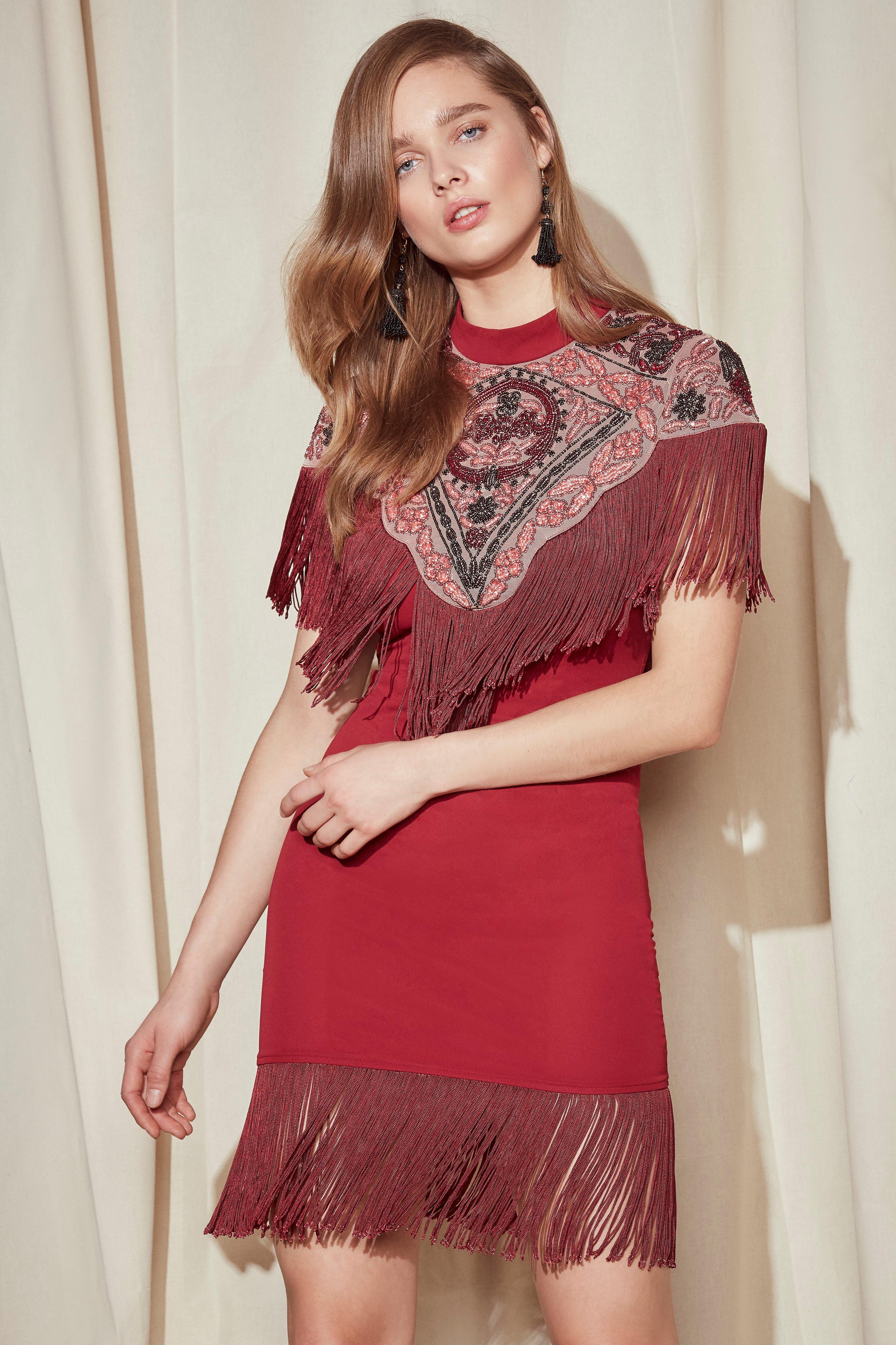 nasty gal fringe dress