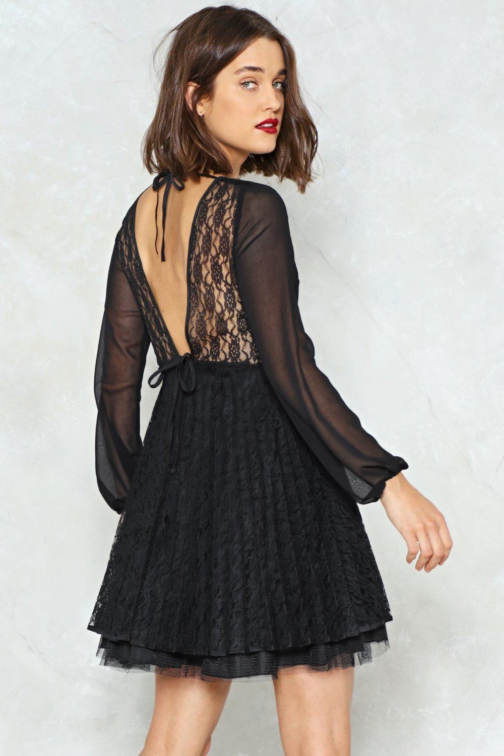 nasty gal black lace dress