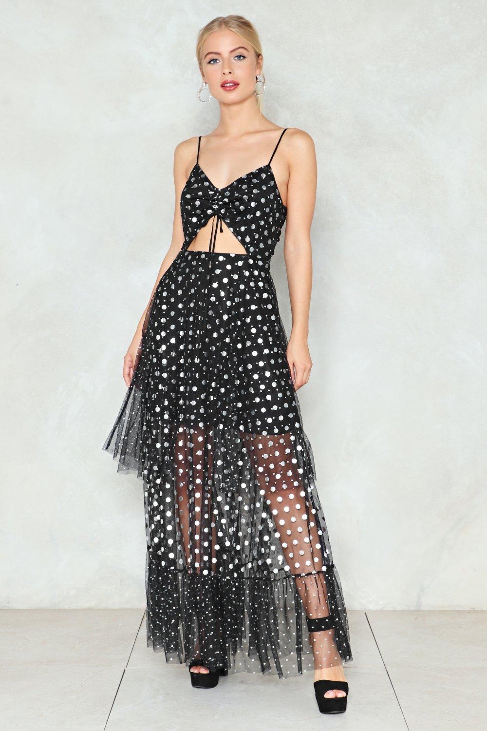 mesh dot dress