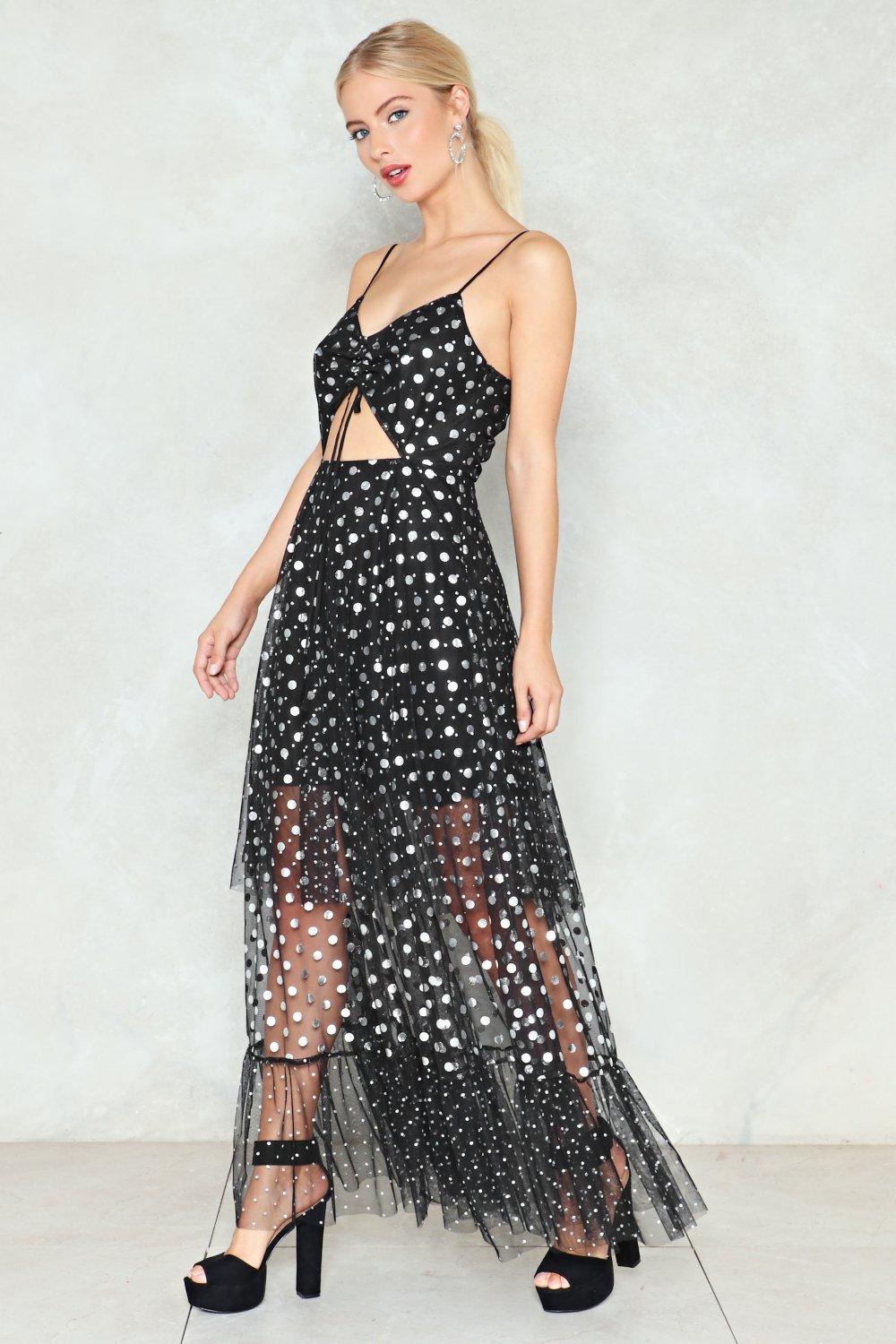 Mesh dot clearance dress