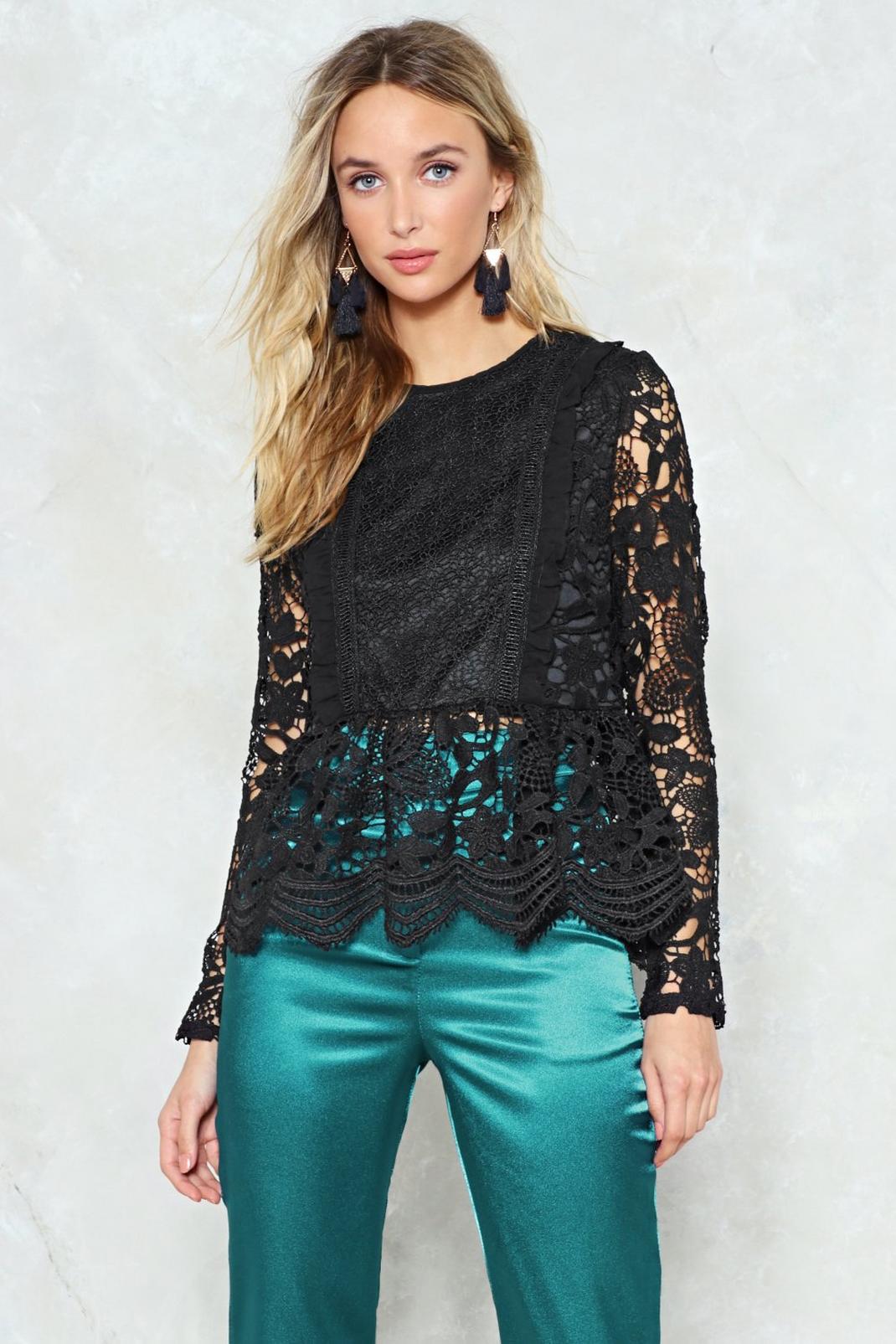 Lace to Lace Peplum Blouse image number 1