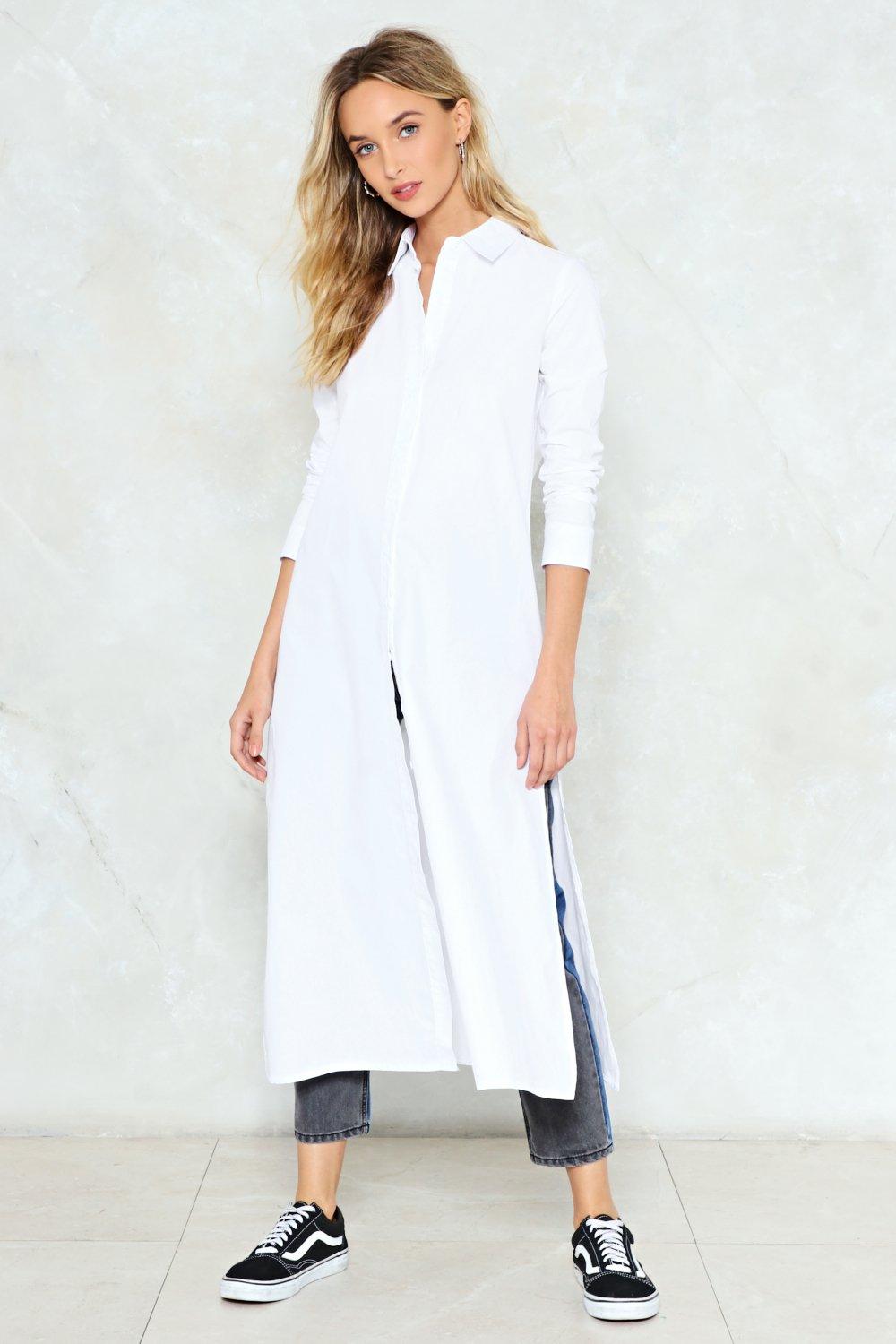 white maxi shirt