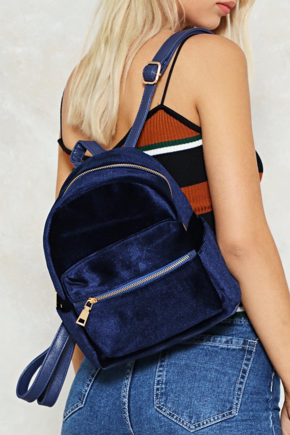 Mini velvet outlet backpack