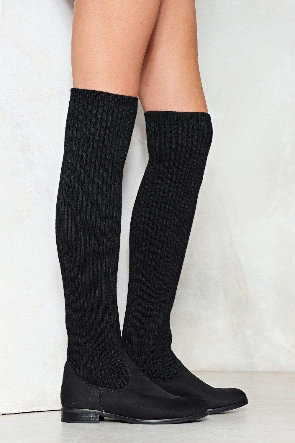 knitted knee high boots