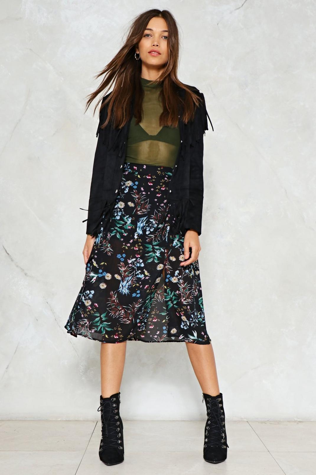 Let's Split Up Floral Midi Skirt image number 1