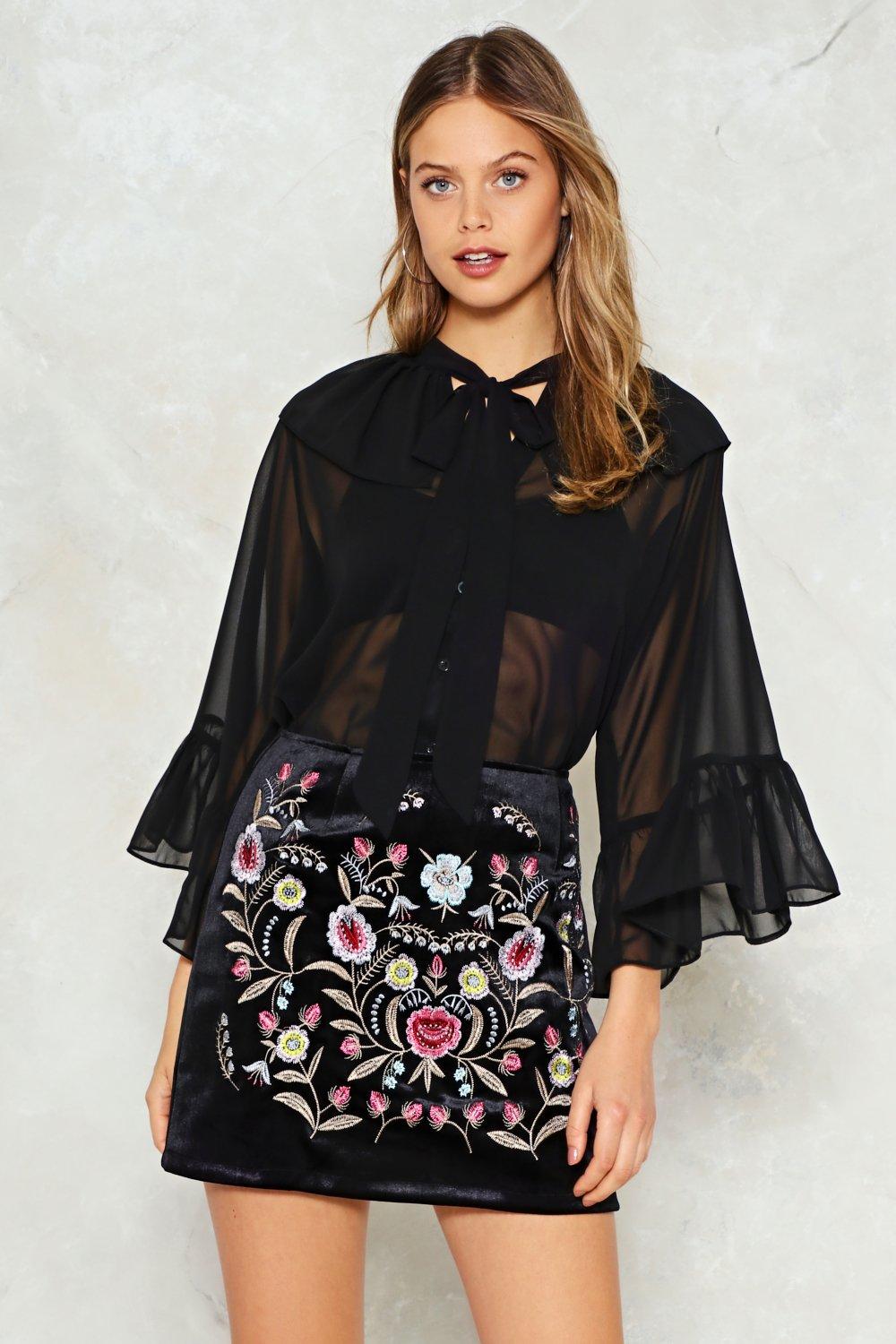 ruffle sheer top