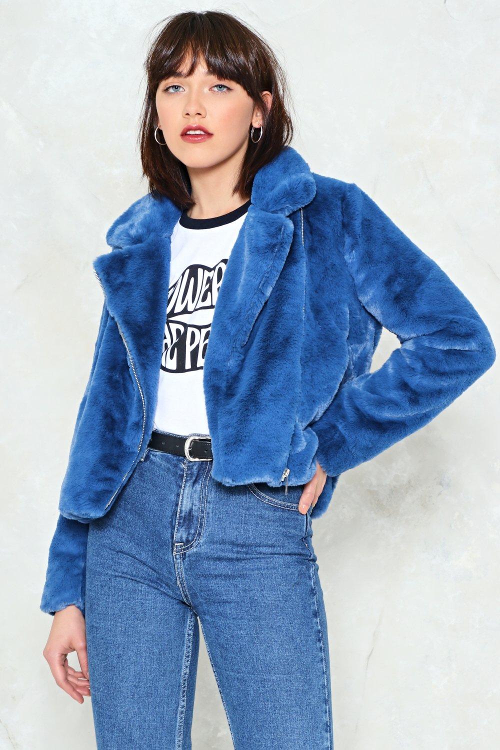 fake fur cropped jacket