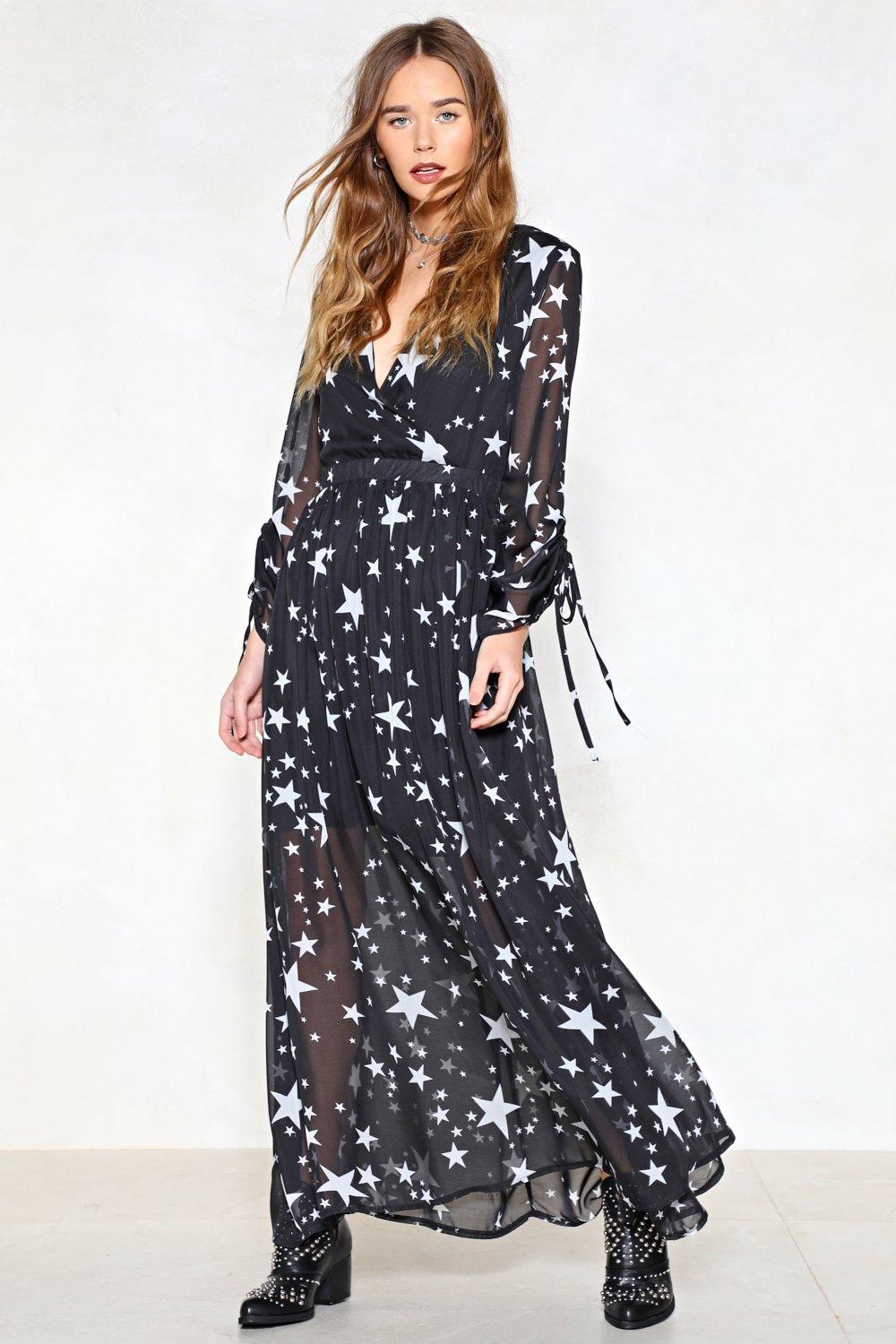 sheer black star dress