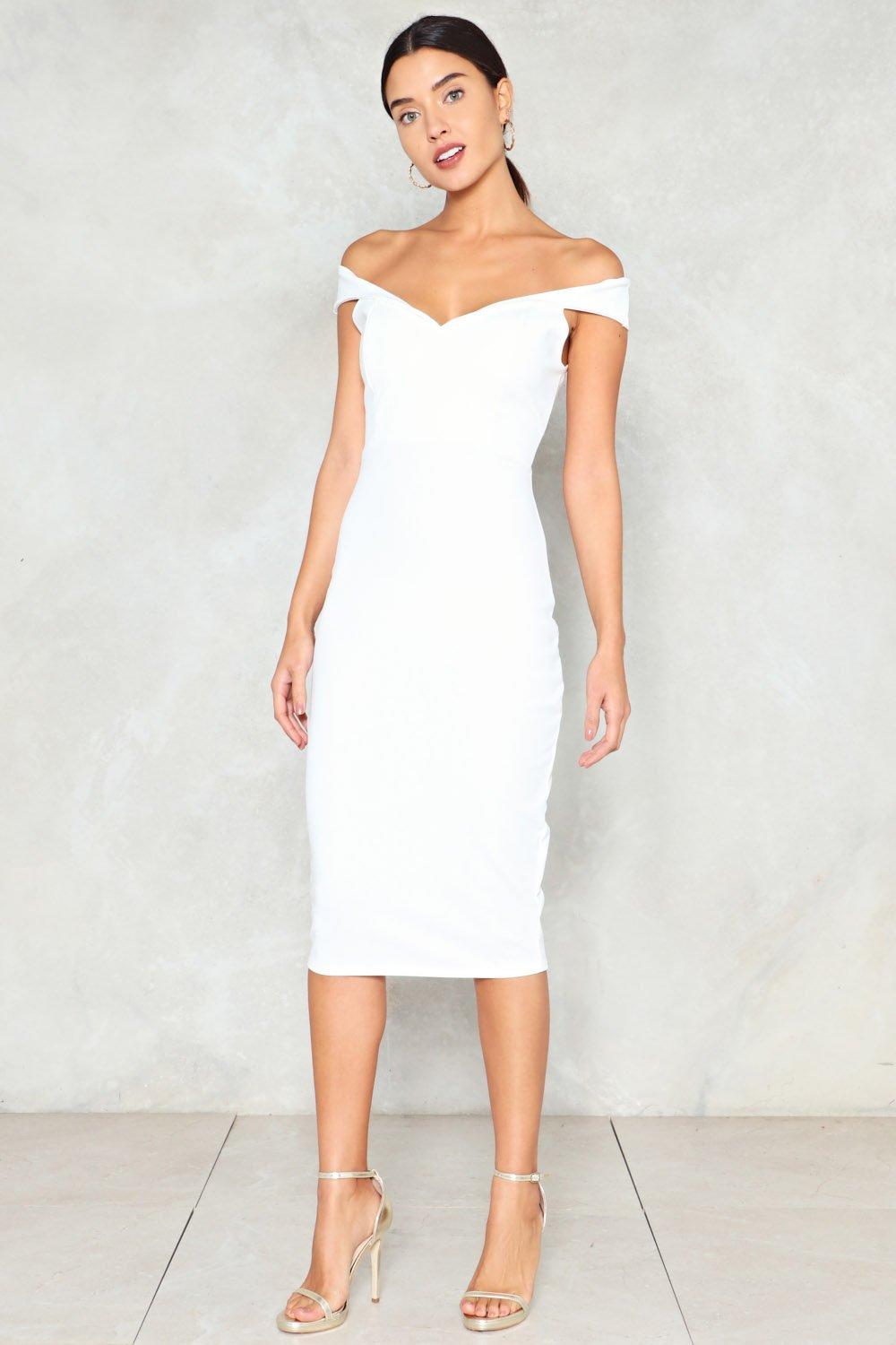 nasty gal white off the shoulder dress