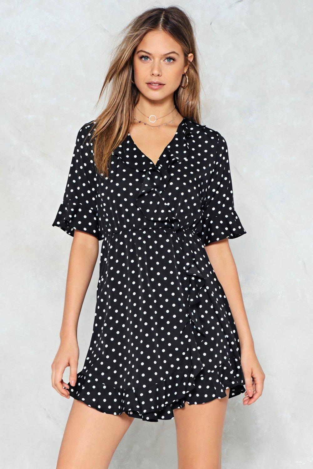 polka dot ruffle dress