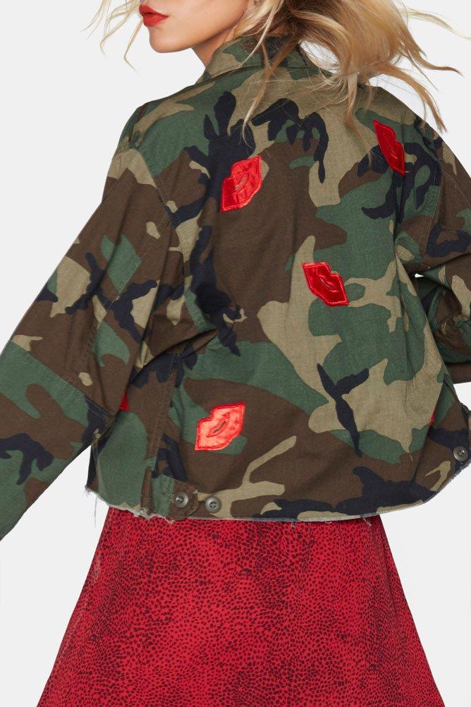 Camo jacket red on sale stripe