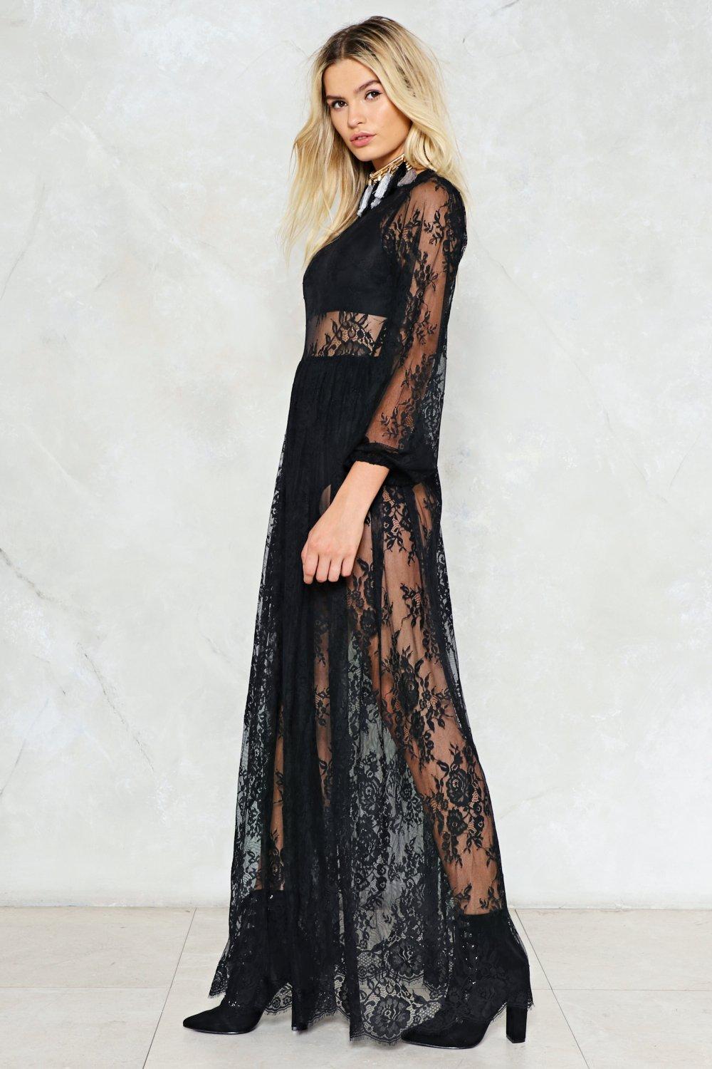 Nasty gal black lace cheap dress