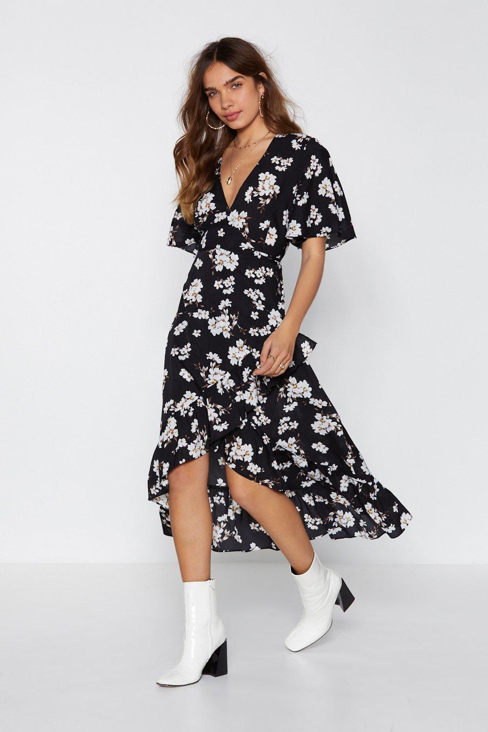 black floral dress