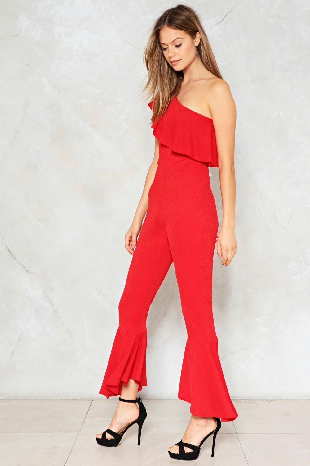 Petite Strappy Back Detail Relaxed Jumpsuit