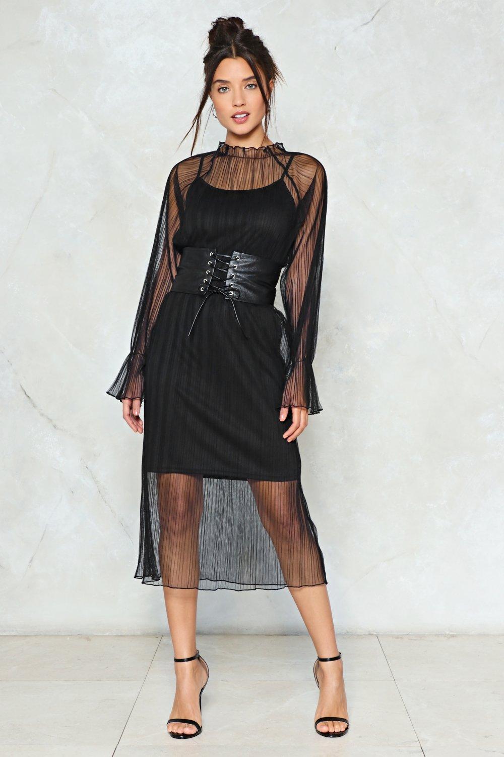 sheer black dress