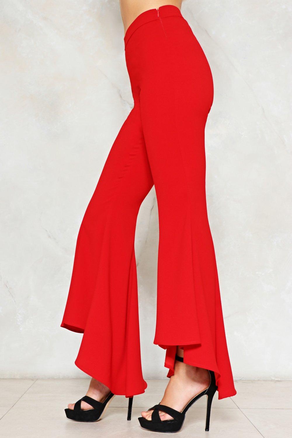 Red Ruffle Pants