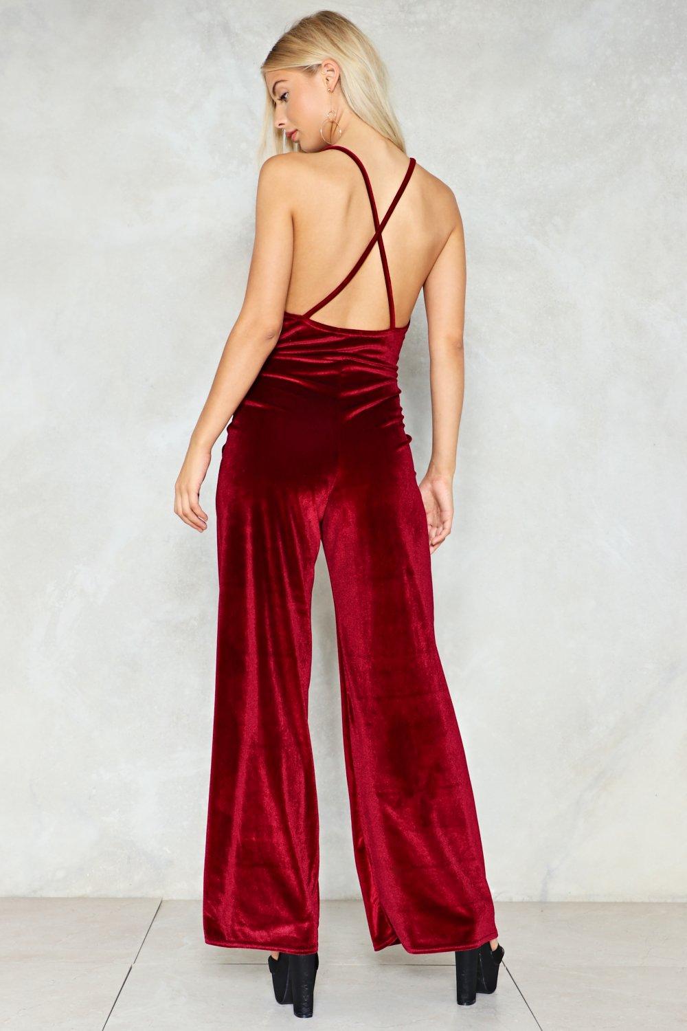 Nasty gal cheap velvet jumpsuit