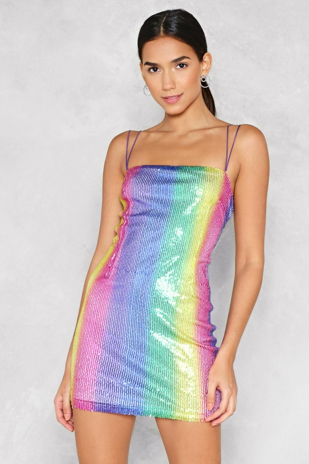 Show Your True Colors Sequin Mini Dress image number 1