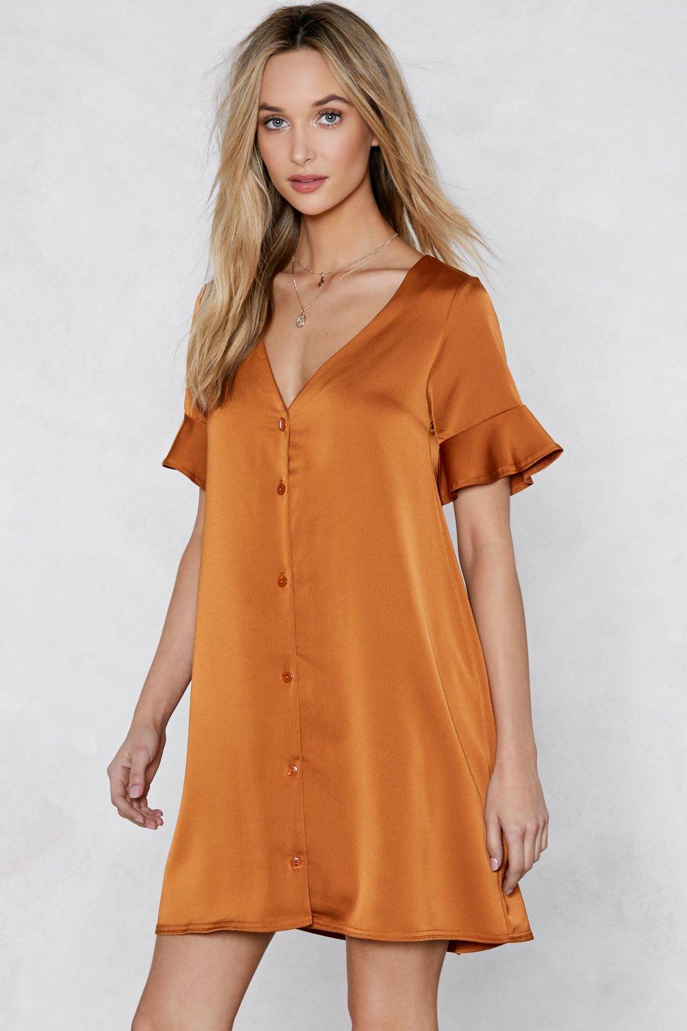 satin button up dress