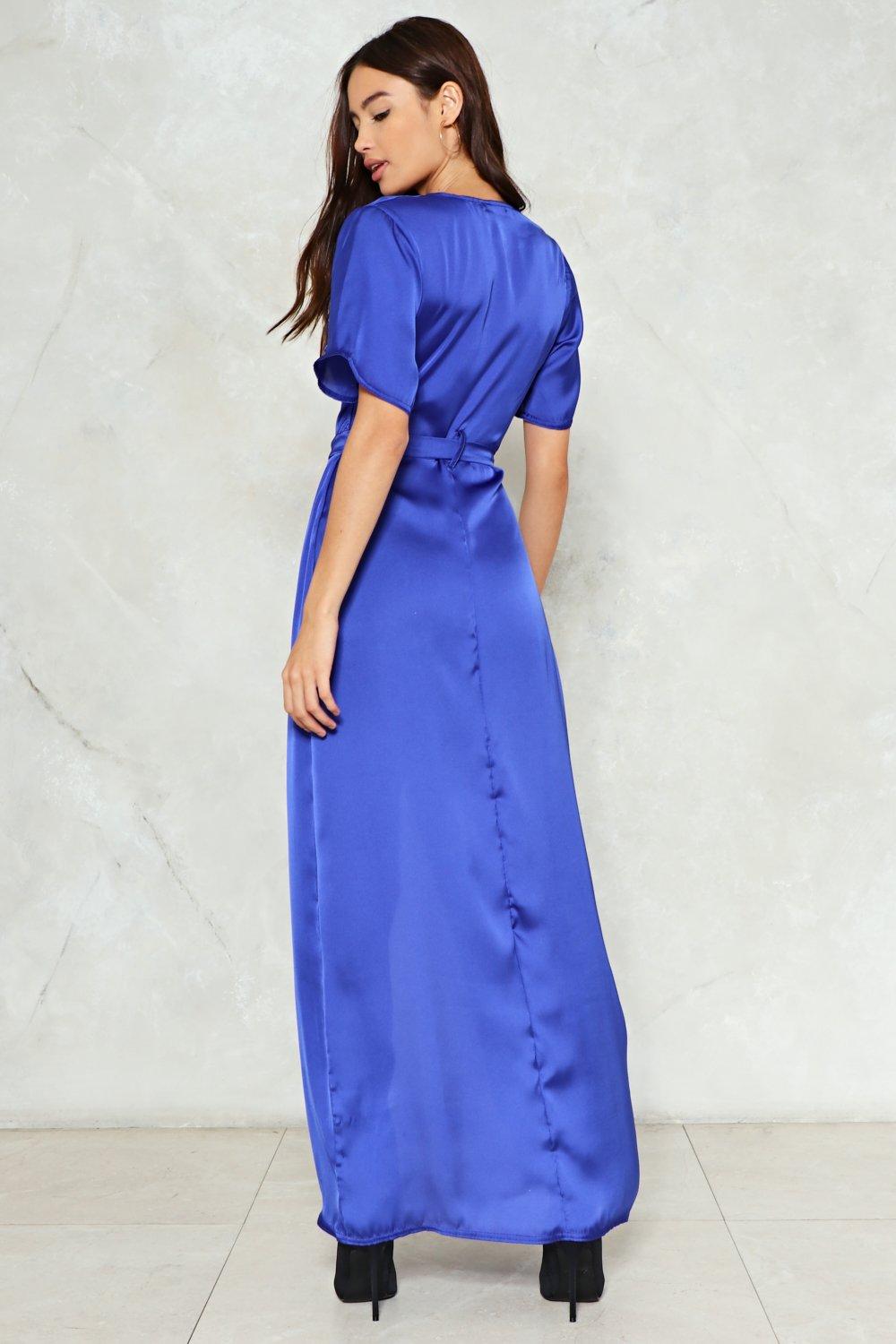 Nasty gal 2025 blue satin dress