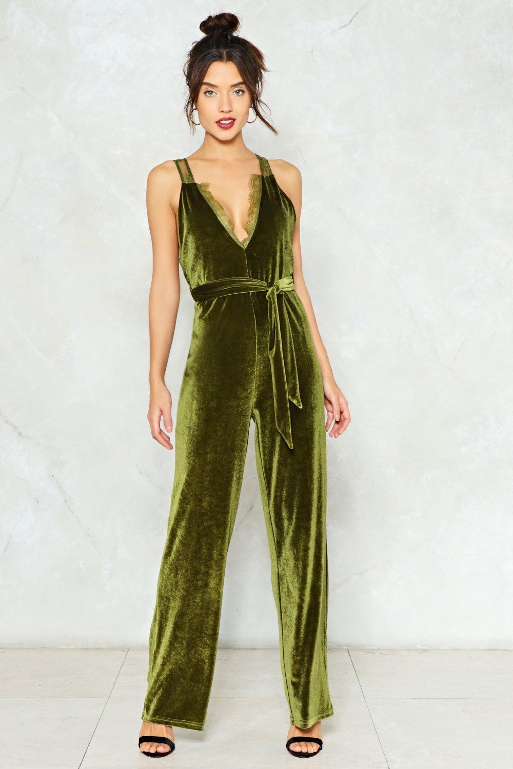 nasty gal green velvet dress