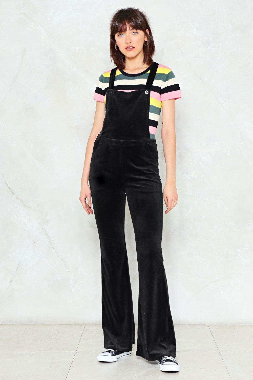 black velvet dungarees