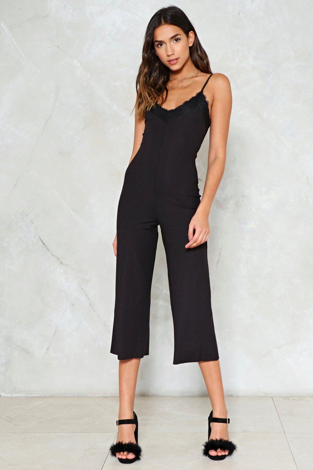 black ribbed jumpsuit