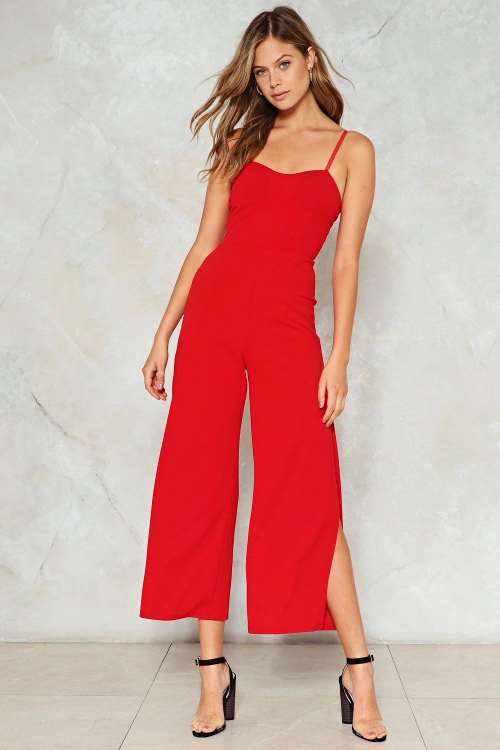 nasty gal red jumpsuit