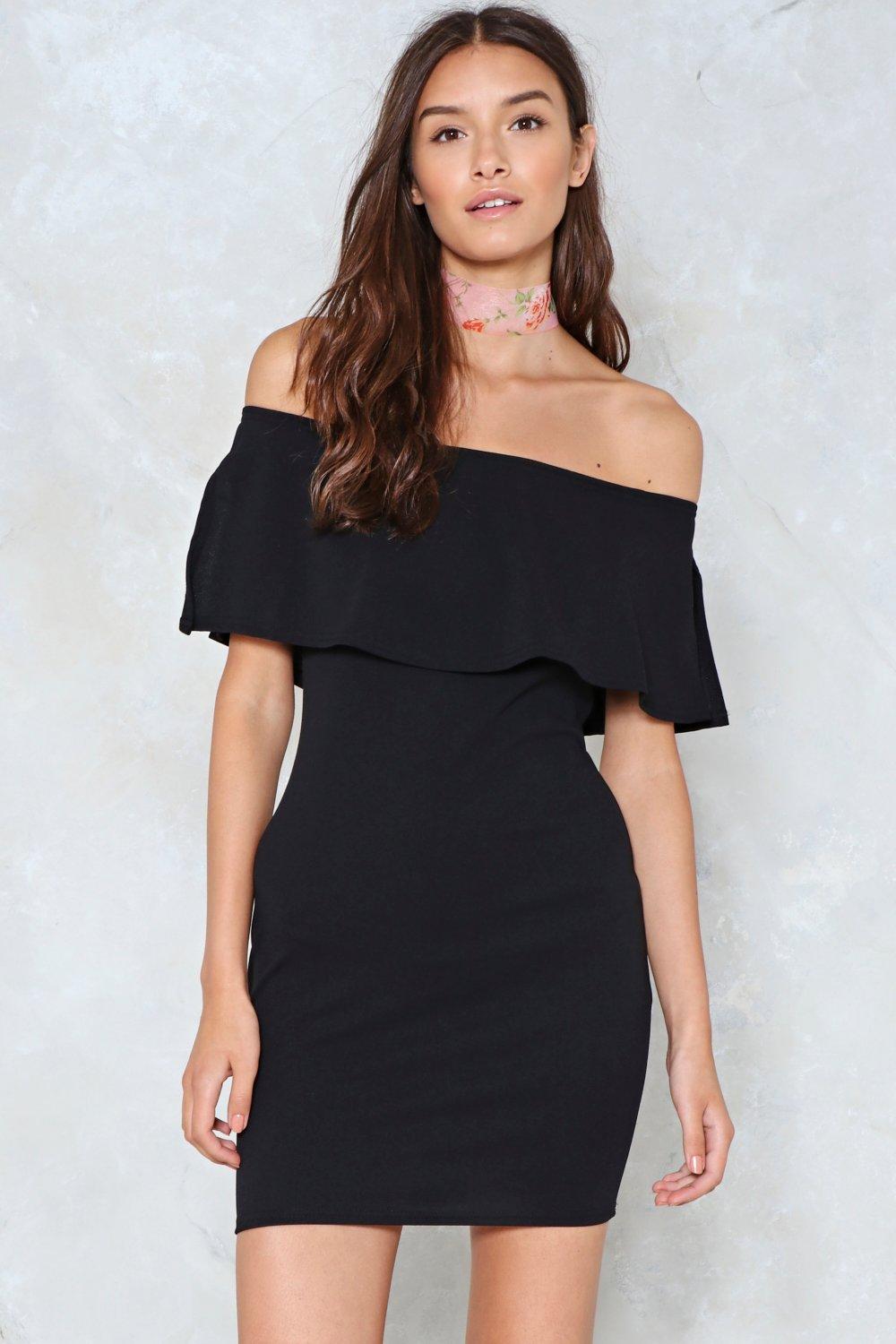 nasty gal off the shoulder dress