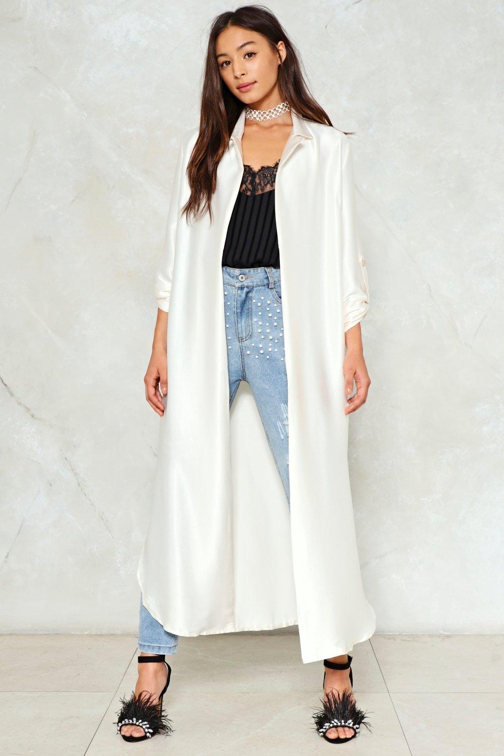 satin long jacket