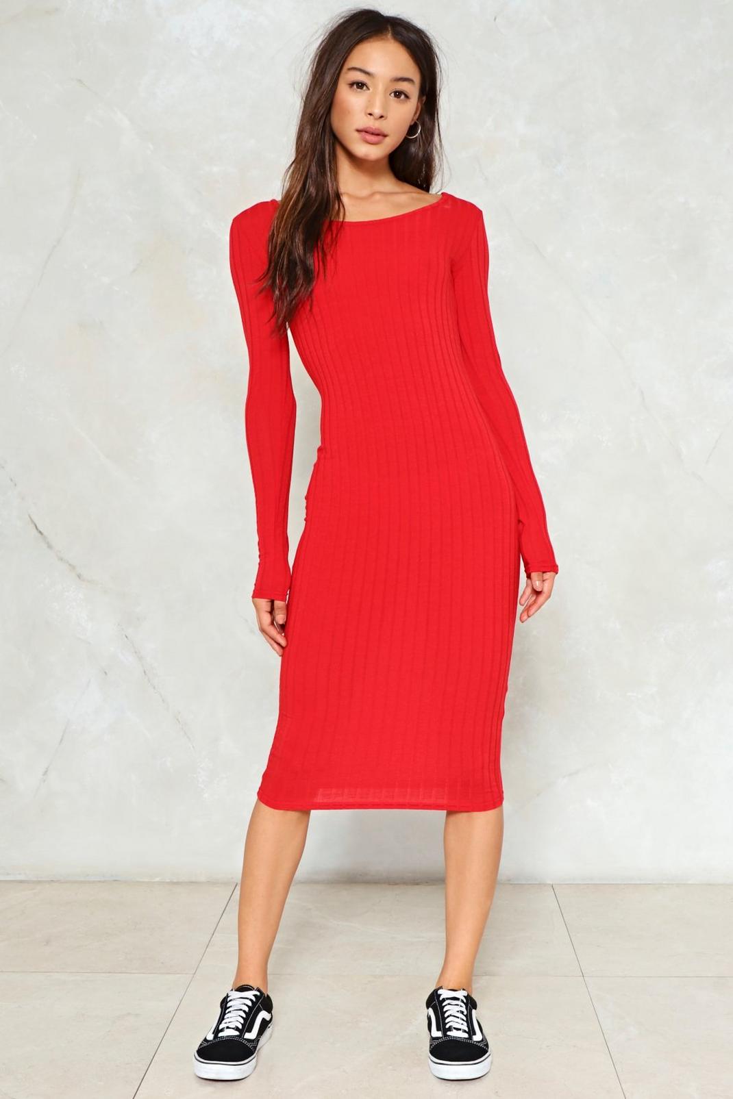 Ahead Of The Curve Ribbed Dress image number 1