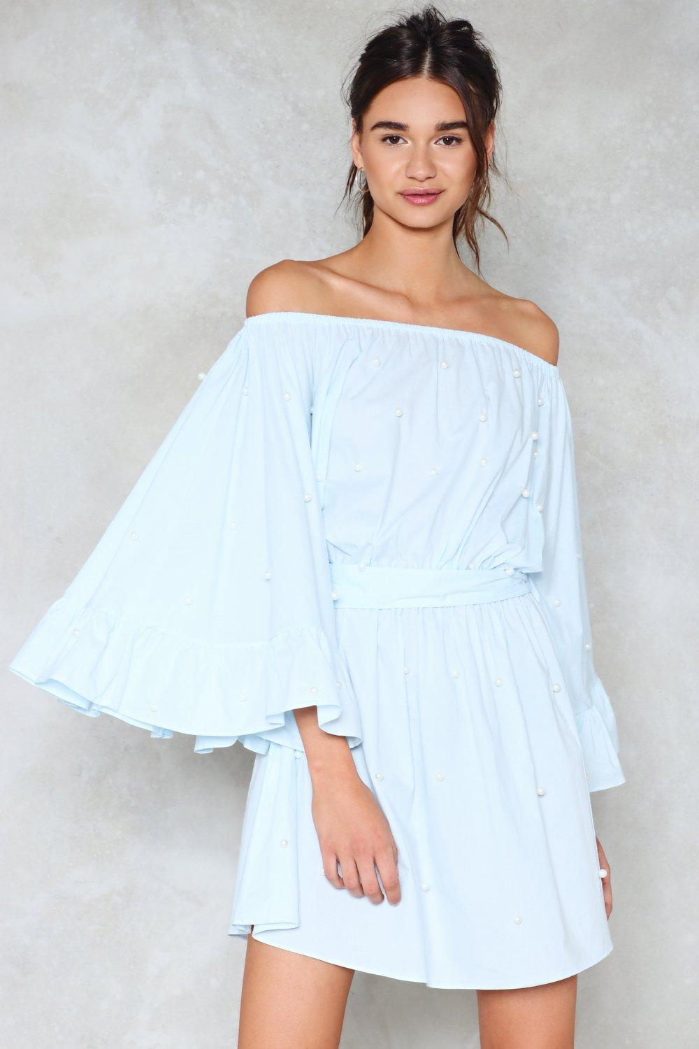 nasty gal white off the shoulder dress