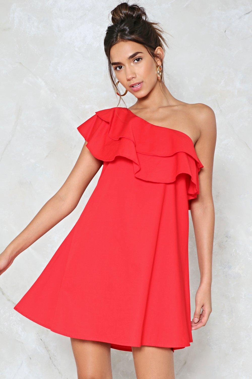 nasty gal one shoulder dress