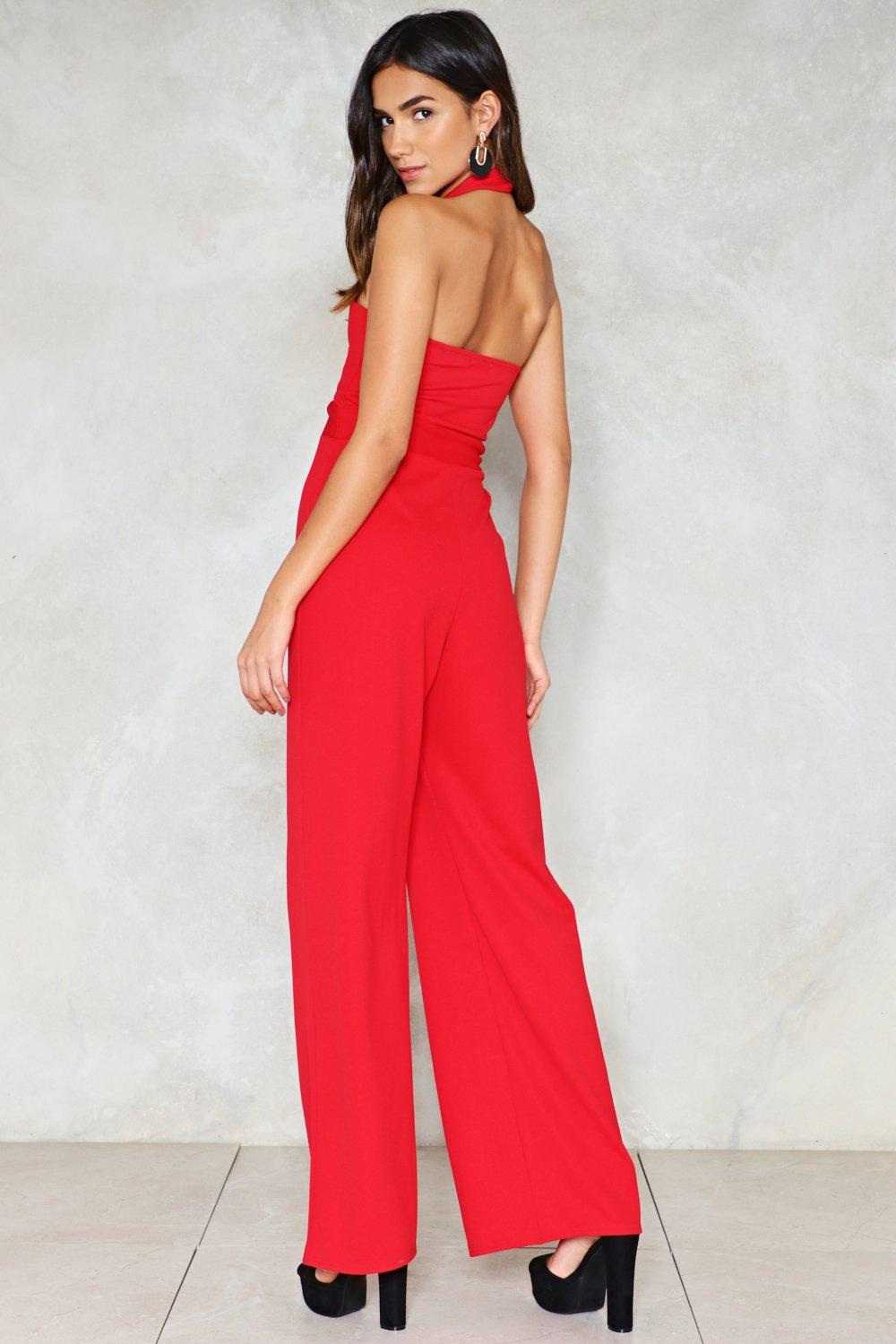 Cross Over Front Wide Leg Jumpsuit