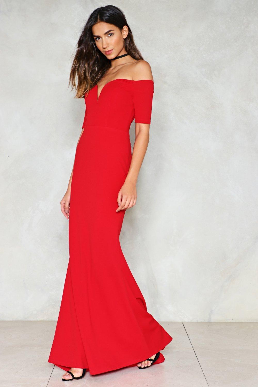 nasty gal off the shoulder dress