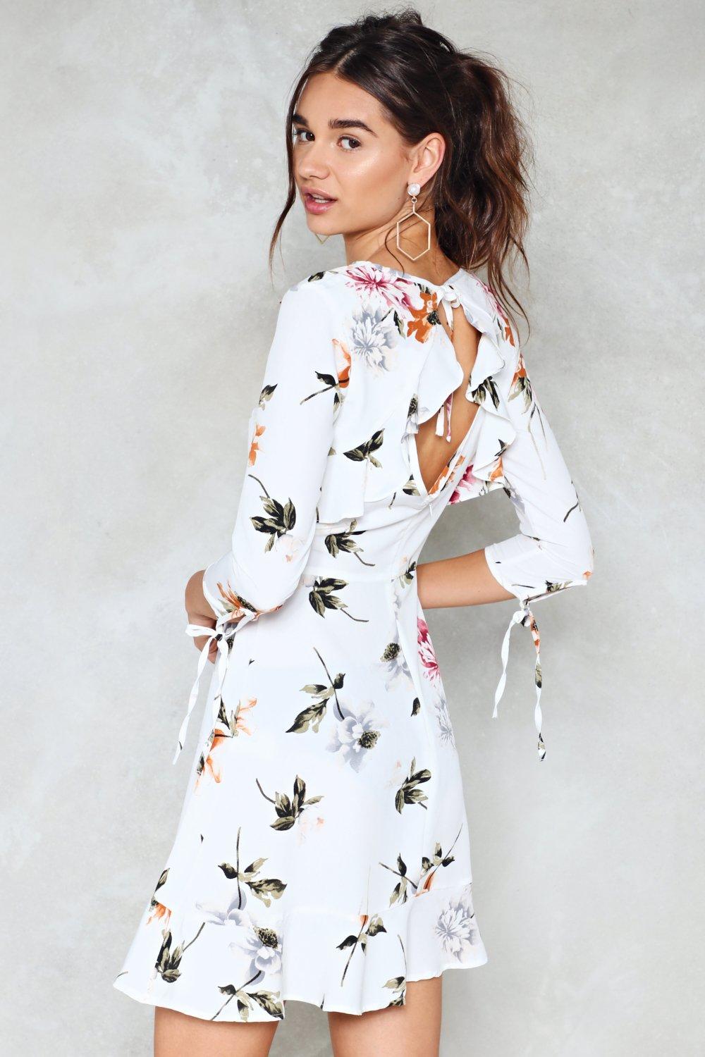 white summer dress with flowers