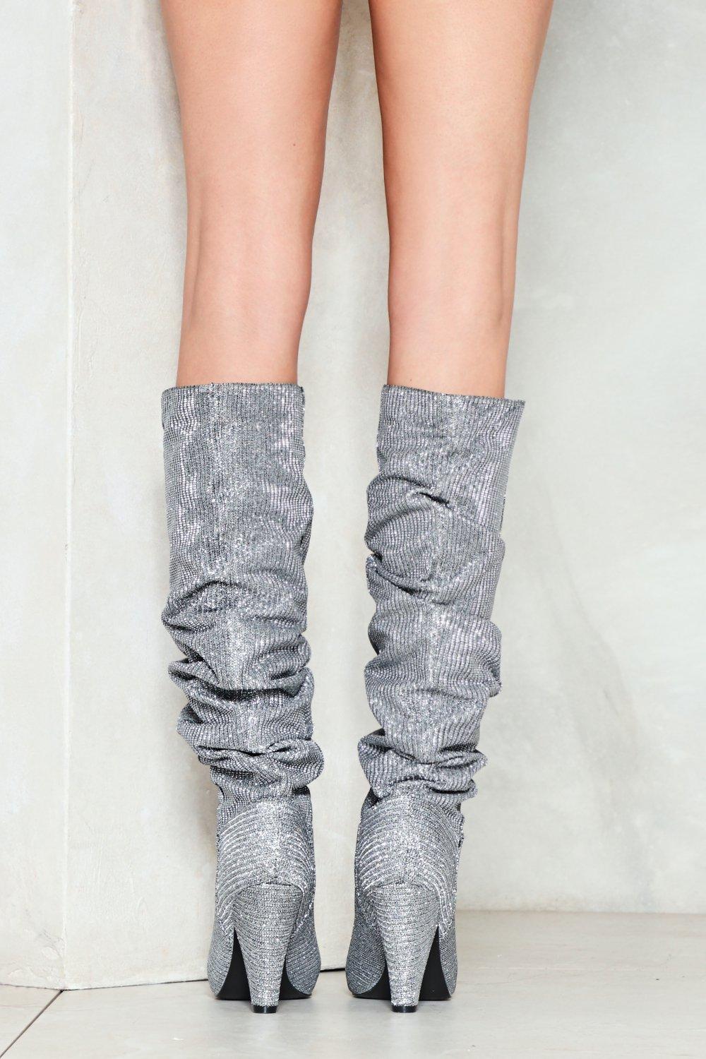 Glitter store slouch boots